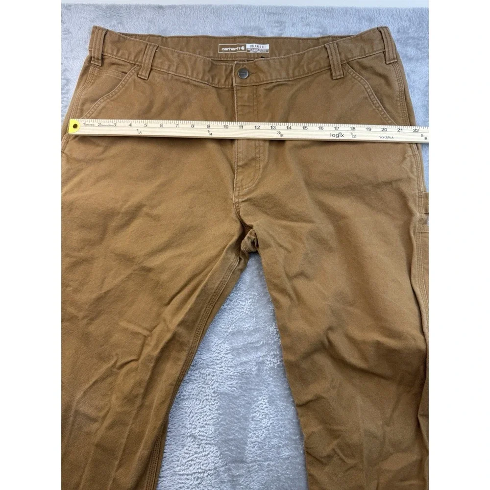 Carhartt 103279 211 Rugged Flex Relaxed Fit Duck Work Pants 42x32 Brown Distress